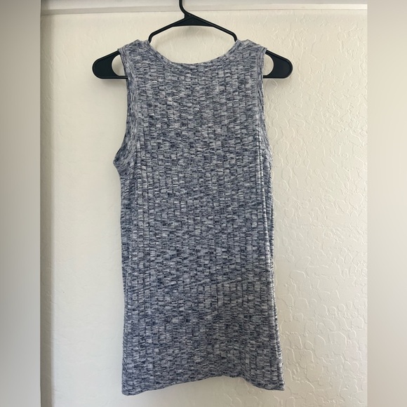 Banana Republic Sleeveless Tank Top Tunic Shirt Small Heathered Blue Work Soft - Picture 2 of 3